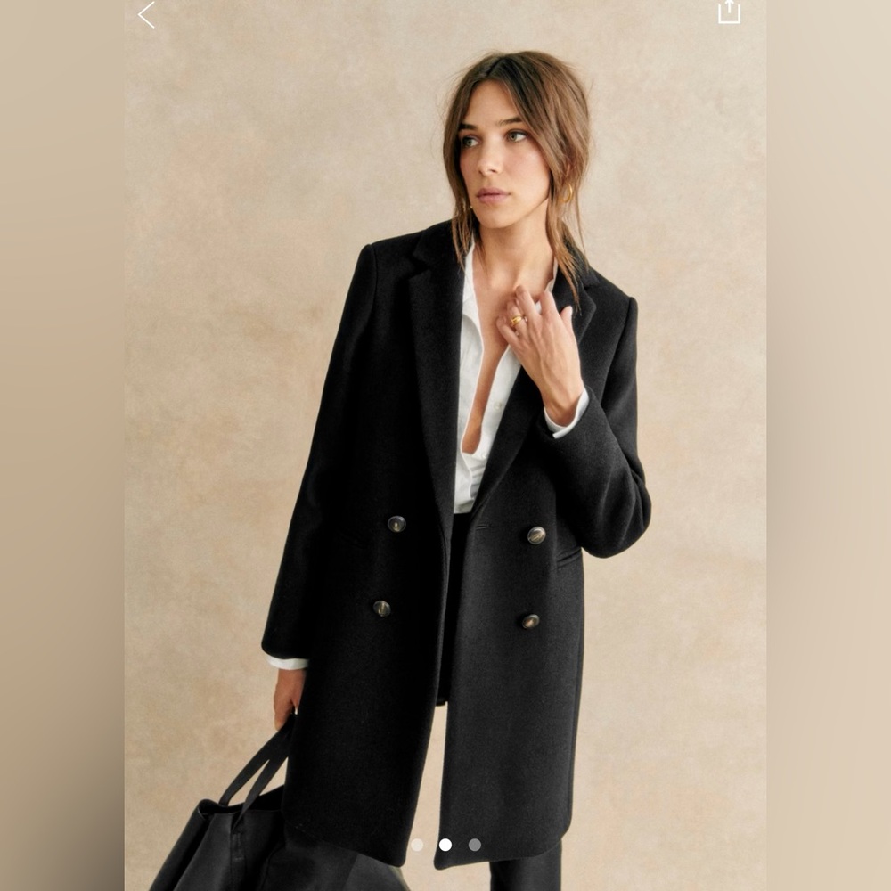 Sézane Johnson Coat, Size US 2 (EU 34), Black (duplicate listing)